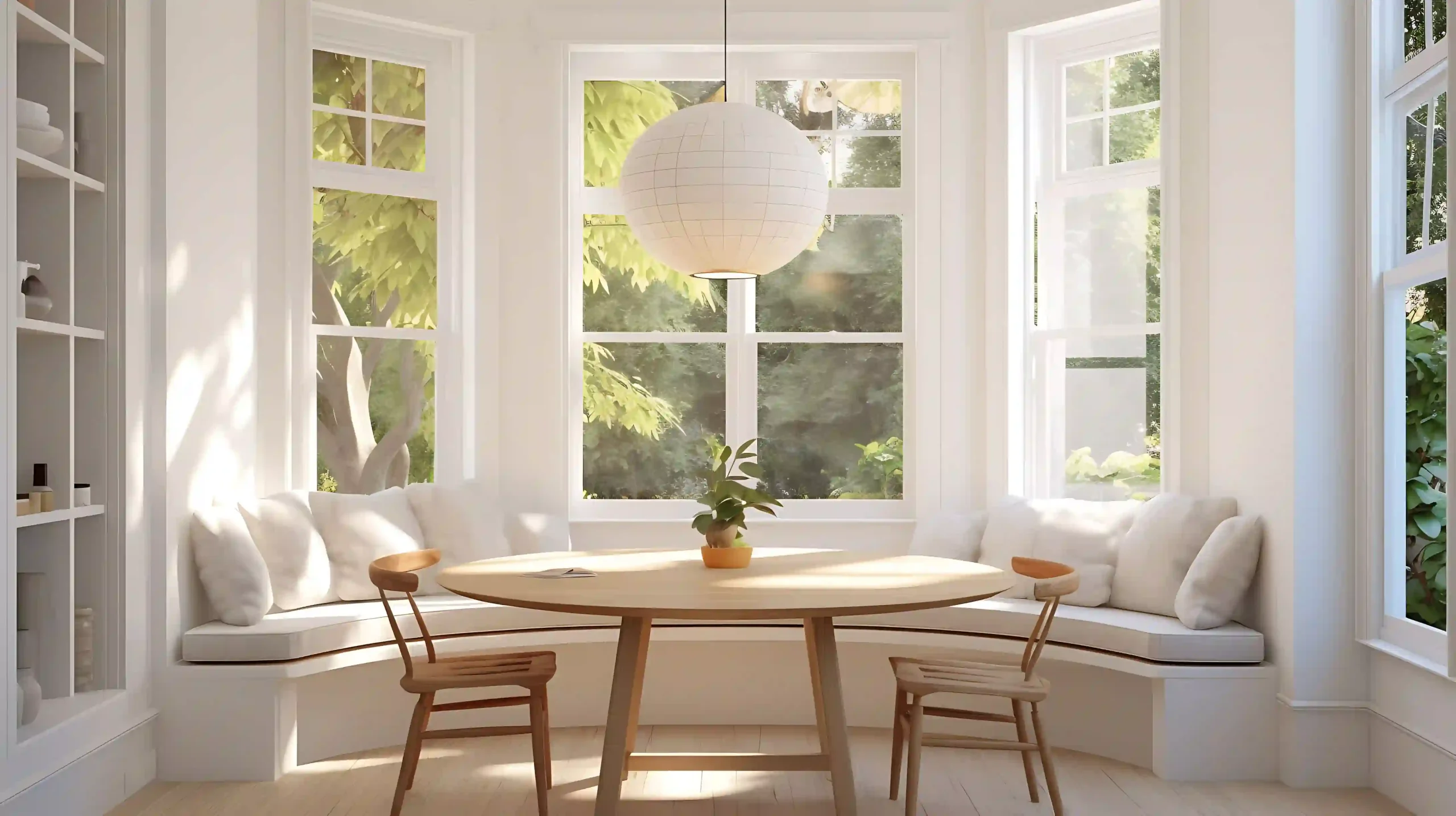 fitted kitchens near me round dining table in bright bay window